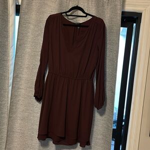 Maroon long sleeve dress